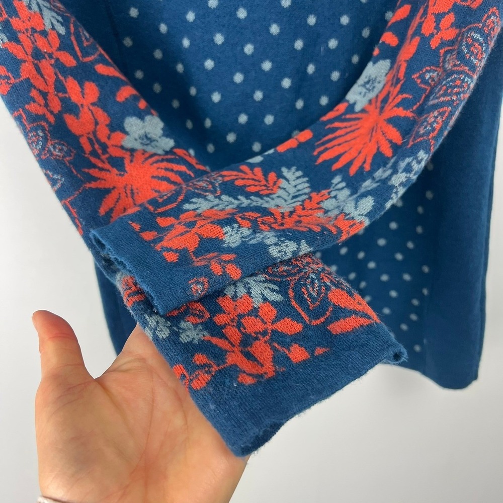 Title Nine Merino Wool Blend Floral Dot Print Quarter Zip Pullover XS Base Layer - Picture 5 of 9
